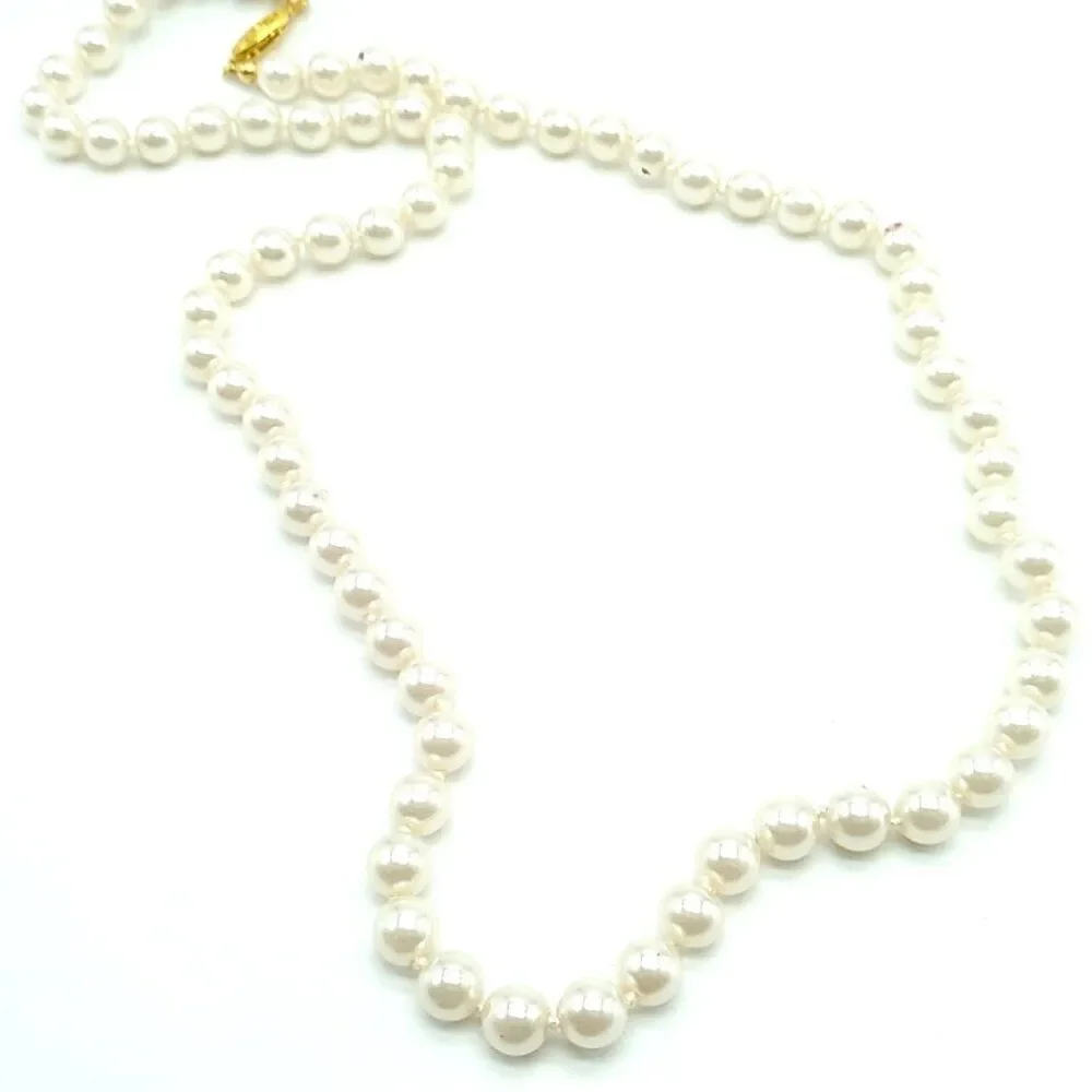 Single Strand Faux Pearl Bib Necklace 22